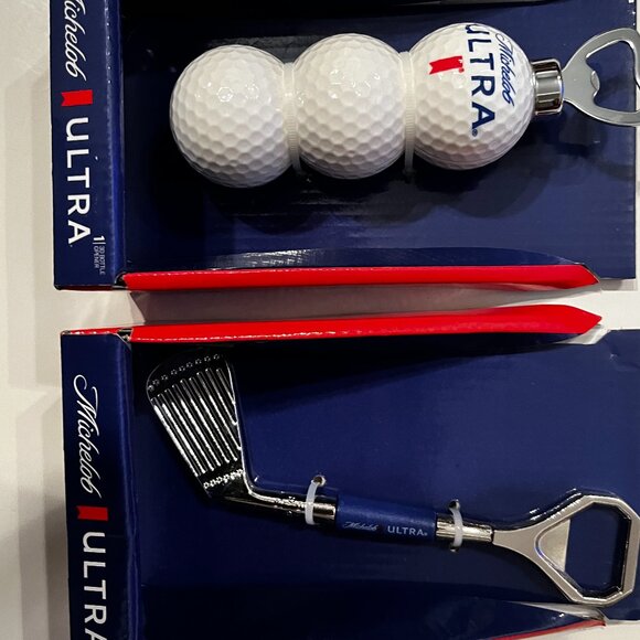 Beer Bottle‎ Openers (Michelob Ultra - Golf Themed)  (Set of 2 / new) (h/x) - Picture 1 of 9